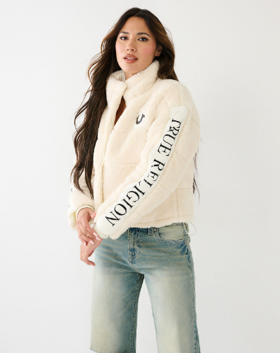 Faux Shearling Puffer Jacket